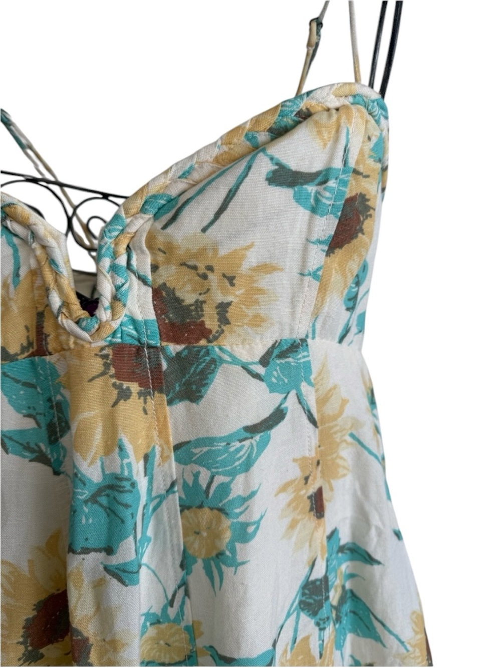 Free People Altura Printed Mini Dress Pale Sunflower Combo XL - Picture 6 of 13
